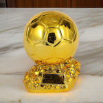 Lade das Bild in den Galerie-Viewer, Golden Ballon Football Excellent Player Award Competition Honor Reward Spherical Trophy Customizable Gift for Childen Adult
