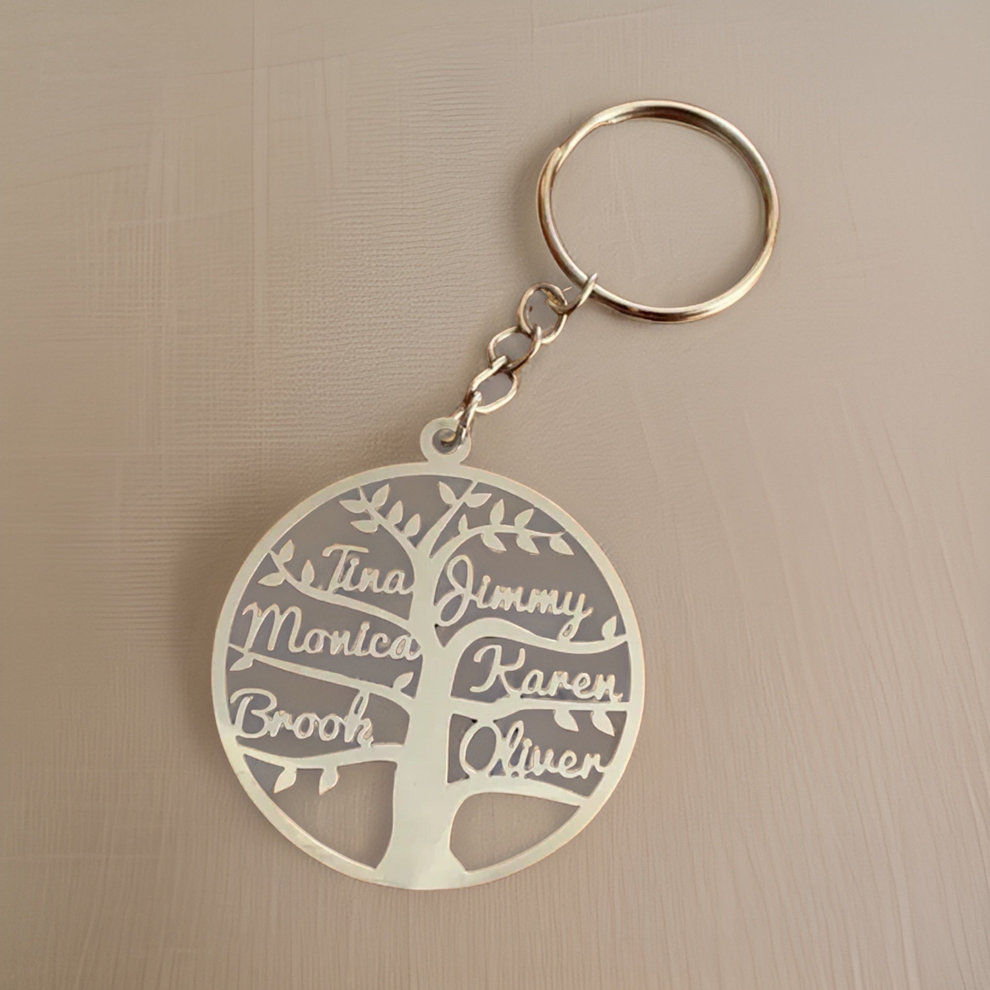 Personalized Tree of life Name Keychain Custom Family Members Name Keyrings Jewelry Dad Mom Sister Brothers Gift