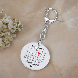 Calendar Keychain Couple Gift Customization Couple Name Acrylic Keychains DIY Name Date Custom Gifts Key Accessories Keyring