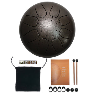 Steel Tongue Drum Set 6 Inch 8 Tune w Drumstick Carrying Bag Percussion Instruments Accessories