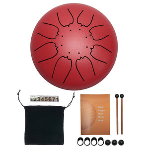Steel Tongue Drum Set 6 Inch 8 Tune w Drumstick Carrying Bag Percussion Instruments Accessories